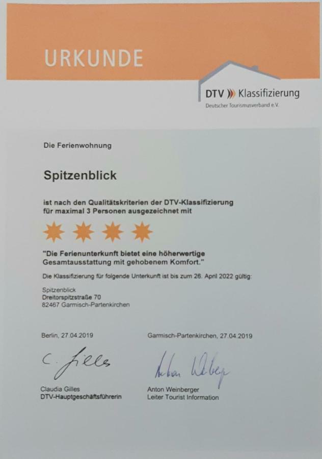 Apartment Spitzenblick Garmisch-Partenkirchen Zewnętrze zdjęcie